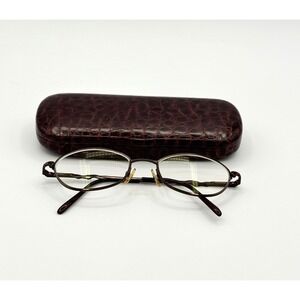 Vintage Round Metal Eyeglass Frames‎ Brown Italia Dark Academia Librarian READ